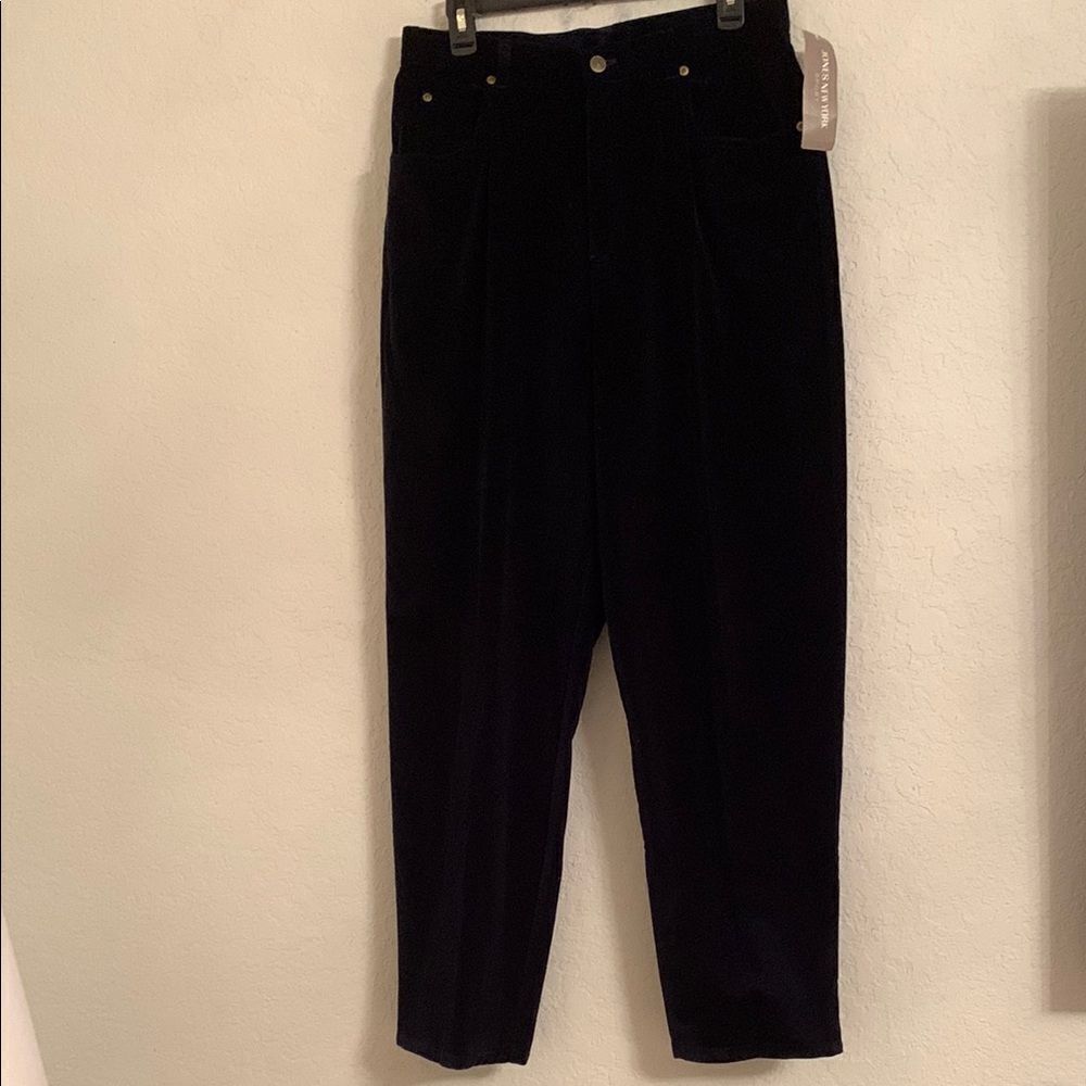 NWT Jones New York Sport Navy Blue Velour/Velvet Pockets Women’s Pants Size 14
